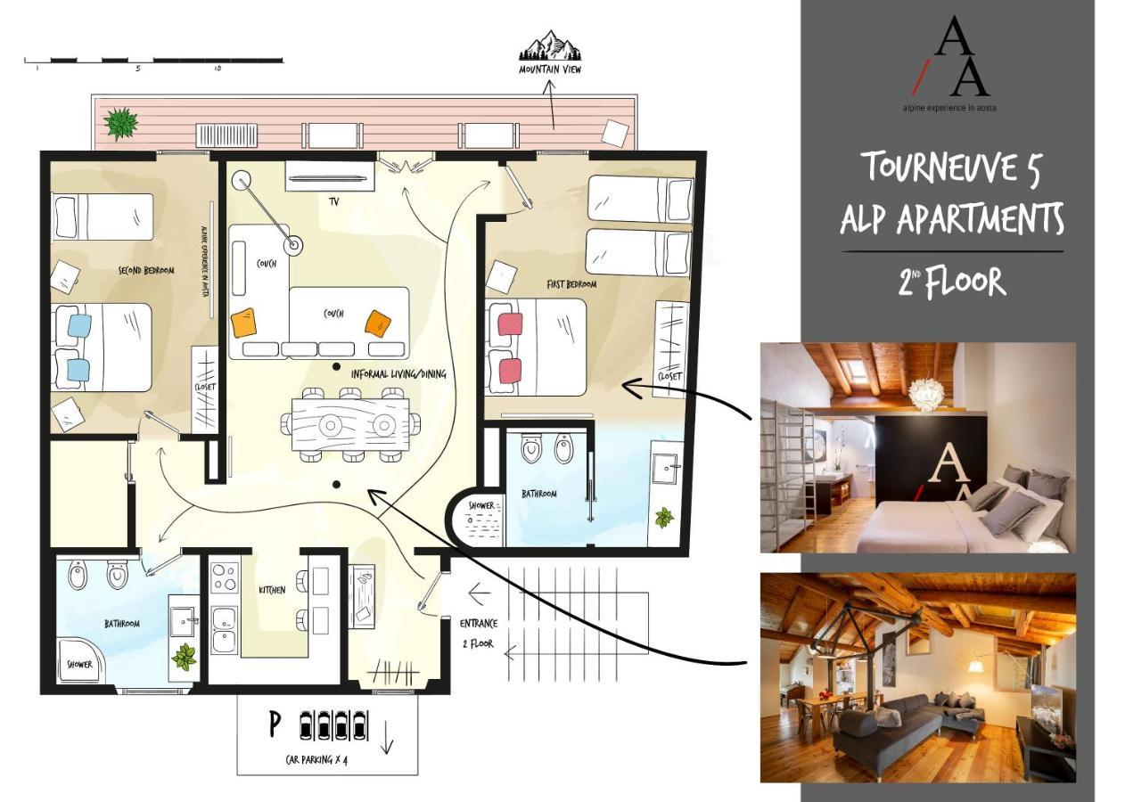 Alp Apartments Ski & Bike - Tourneuve5 Aosta Eksteriør bilde