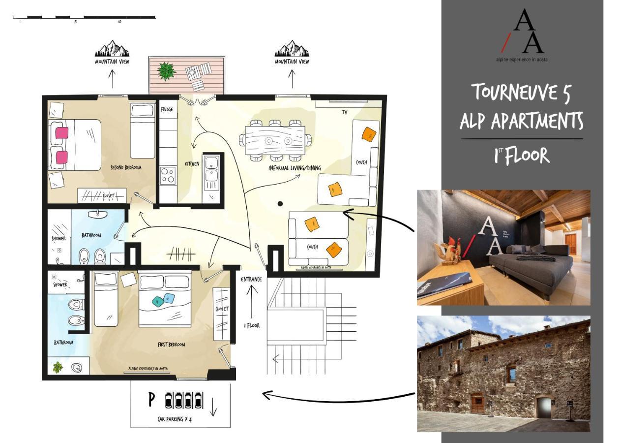 Alp Apartments Ski & Bike - Tourneuve5 Aosta Eksteriør bilde